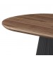 Nova Coffee Table with Walnut Veneer Top & Black Fluted Pedestal Base