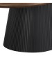 Nova Coffee Table with Walnut Veneer Top & Black Fluted Pedestal Base