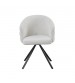Beck 2x Linen Swivel Dining Chair with Curved Back Design in Beige