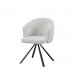 Beck 2x Linen Swivel Dining Chair with Curved Back Design in Beige