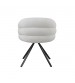 Beck 2x Linen Swivel Dining Chair with Curved Back Design in Beige