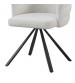 Beck 2x Linen Swivel Dining Chair with Curved Back Design in Beige