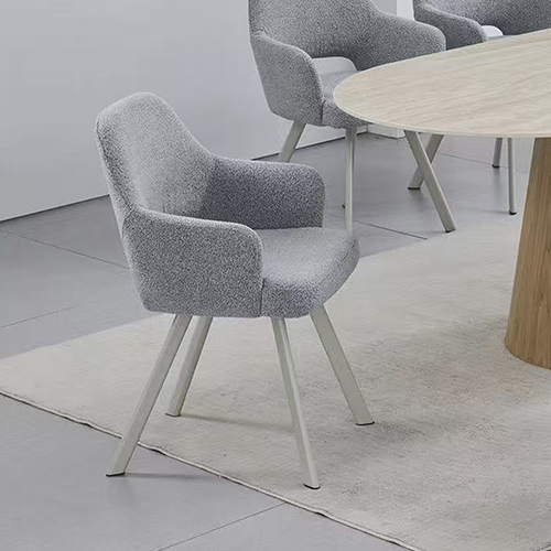 Milestone 2x Linen Dining Chair with Curved Arm Design In Grey