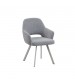Milestone 2x Linen Dining Chair with Curved Arm Design In Grey