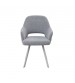 Milestone 2x Linen Dining Chair with Curved Arm Design In Grey