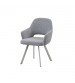 Milestone 2x Linen Dining Chair with Curved Arm Design In Grey
