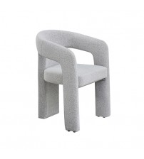Zara Linen Dining Chair with Sculptural Curved Design in Grey