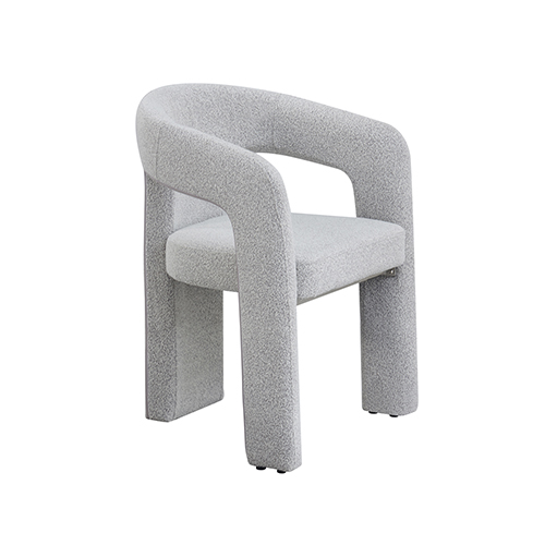 Zara Linen Dining Chair with Sculptural Curved Design in Grey
