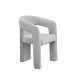 Zara Linen Dining Chair with Sculptural Curved Design in Grey