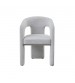 Zara Linen Dining Chair with Sculptural Curved Design in Grey