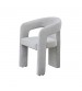 Zara Linen Dining Chair with Sculptural Curved Design in Grey
