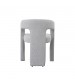 Zara Linen Dining Chair with Sculptural Curved Design in Grey