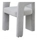 Zara Linen Dining Chair with Sculptural Curved Design in Grey