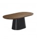 Nova Dining Table with Walnut Veneer Top & Black Fluted Pedestal Base