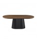 Nova Dining Table with Walnut Veneer Top & Black Fluted Pedestal Base