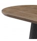 Nova Dining Table with Walnut Veneer Top & Black Fluted Pedestal Base