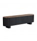 Nova TV Cabinet with Walnut Veneer Top & Black Fluted Finish