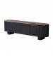 Nova TV Cabinet with Walnut Veneer Top & Black Fluted Finish
