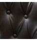 Century 2x Dining Chair Black Leatherette Upholstery Button Studding Deep Quilting Wooden Frame Back with Lion Ring and Nail Rubber Wood Legs