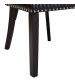Century 2x Dining Chair Black Leatherette Upholstery Button Studding Deep Quilting Wooden Frame Back with Lion Ring and Nail Rubber Wood Legs