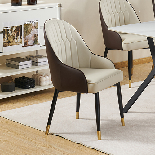 Lotus 2X Dining Chair Leatherette Padded Upholstery Powder Coating on Legs
