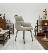 Luna 4X Dining Chair Faux Leather Upholstery Swivel Feature Matt Brass Legs