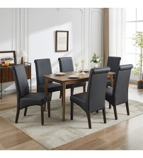 Swiss 2x wooden Frame Leatherette Dining Chairs in Multiple Colour