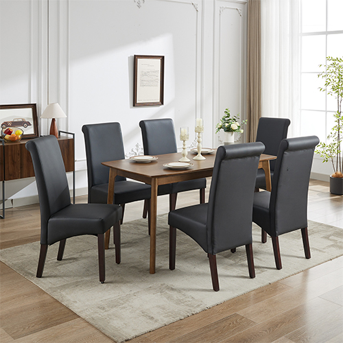 Swiss 2x wooden Frame Leatherette Dining Chairs in Multiple Colour