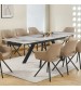 Lena 1x Powder Coating Dining Table with 6pcs Leatherette Padded Upholstery Dining Chair