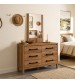 Toffee Bedroom Suite – 5 Piece Set with Dresser & Tallboy in Oak Finish