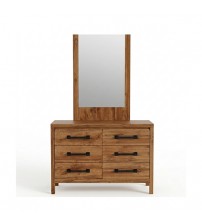 Toffee Timber Look Dresser with Mirror