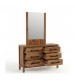 Toffee Timber Look Dresser with Mirror