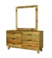 Woodstyle Solid Timber Light Brown 6 Drawers Dresser in Rustic Texture