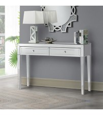 Camelia Hall Table MDF Silver Mirror Two Drawers Sparkling Handle