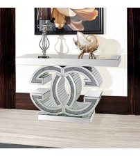 Gucci Hall Table MDF & Mirror & Crushed Acrylic Diamonds Silver Colour