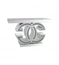 Gucci Hall Table MDF & Mirror & Crushed Acrylic Diamonds Silver Colour