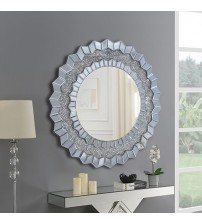 Wall Mirror Sparkling Crush Crystal MDF Silver and Grey MRR-01