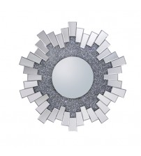 Wall Mirror Sparkling Crush Crystal MDF Silver and Grey MRR-06