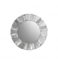 Modern Geometric Round Wall Mirror with Elegant Frame on MDF Construction