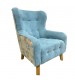 Dhalia Green Tufted Printing on Back with Solid Wood Leg Arm Chair