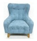 Dhalia Green Tufted Printing on Back with Solid Wood Leg Arm Chair