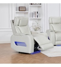 Drake 1 Seater Power Recliner Sofa with LED Light & Wireless Charging in Multiple Color