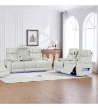 Drake 3+2 Seater Power Recliner Sofa Set with LED Light Wireless Charging & Storage Charging in Multiple Color