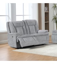 Haven 2 Seater Power Recliner Chair with USB & Type-C Charging in Grey