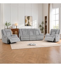 Haven 3+1+1 Seater Power Recliner Sofa Set with USB & Type-C Charging in Grey