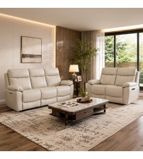 Windsor 3+2 Seater Top Grain Leather Electric Recliner Sofa