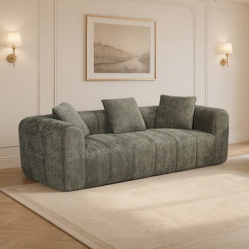 Bethany Modern Frameless Compressed Fabric 3 Seater Sofa