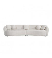 Dove Curved Fabric Sofa