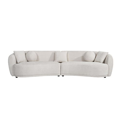 Dove Curved Fabric Sofa