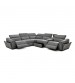 Henley Grey Chenille Reclining Sectional Sofa with Power Seats Adjustable Headrests & Storage Console
